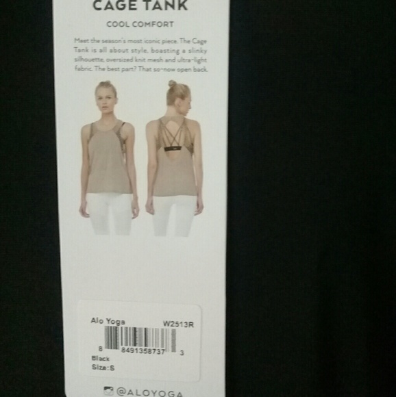 Alo Yoga CAGE TANK COOL COMFORT Black Color. - Picture 7 of 8